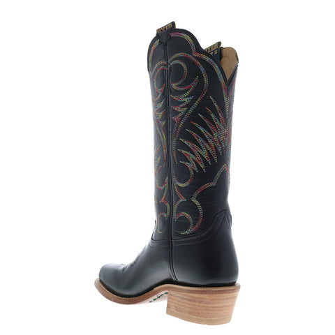 Hyer Leawood 13" HW42007 Womens Black Leather Slip On Western Cowboy Boots