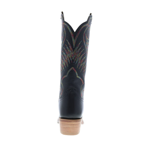 Hyer Leawood 13" HW42007 Womens Black Leather Slip On Western Cowboy Boots