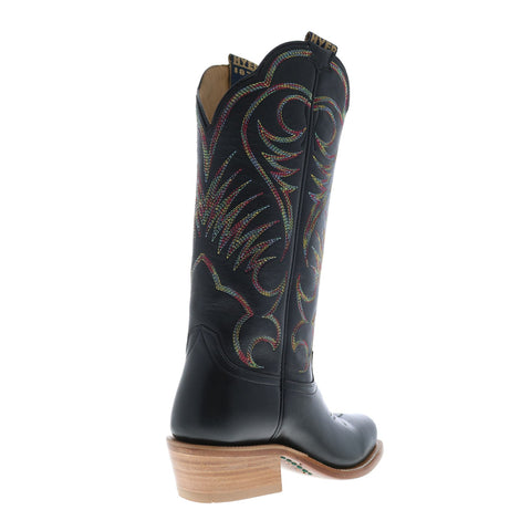 Hyer Leawood 13" HW42007 Womens Black Leather Slip On Western Cowboy Boots
