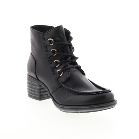Miz Mooz Granger Womens Black Leather Lace Up Ankle & Booties Boots