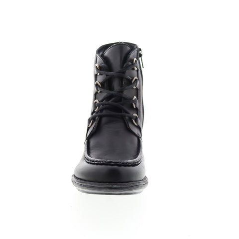 Miz Mooz Granger Womens Black Leather Lace Up Ankle & Booties Boots