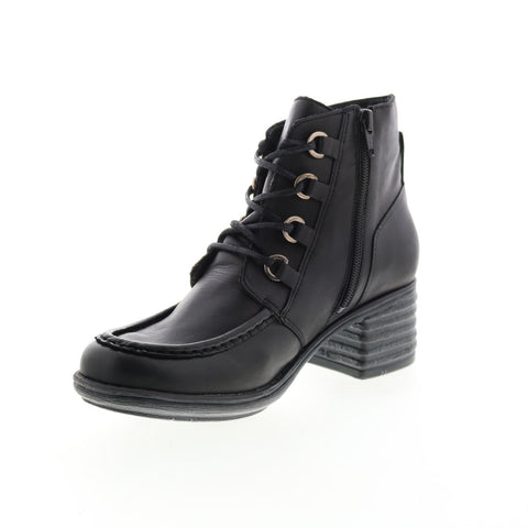 Miz Mooz Granger Womens Black Leather Lace Up Ankle & Booties Boots