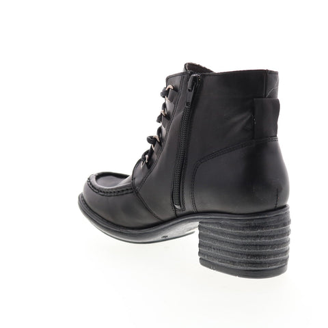 Miz Mooz Granger Womens Black Leather Lace Up Ankle & Booties Boots