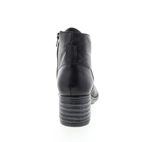 Miz Mooz Granger Womens Black Leather Lace Up Ankle & Booties Boots