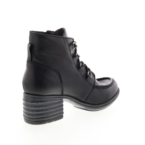 Miz Mooz Granger Womens Black Leather Lace Up Ankle & Booties Boots
