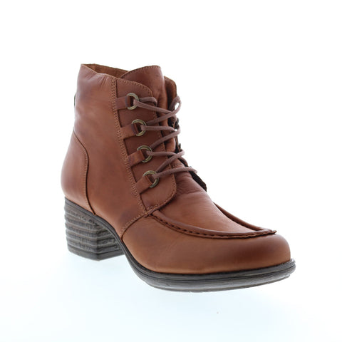 Miz Mooz Granger Womens Brown Leather Lace Up Ankle & Booties Boots
