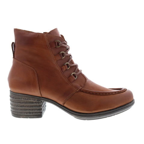 Miz Mooz Granger Womens Brown Leather Lace Up Ankle & Booties Boots