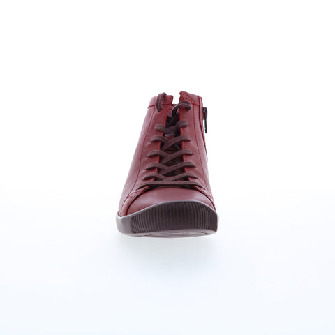 Softinos Ibbi IBBI653SOF-014 Womens Red Leather Lifestyle Sneakers Shoes