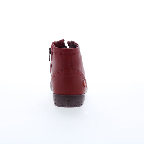 Softinos Ibbi IBBI653SOF-014 Womens Red Leather Lifestyle Sneakers Shoes