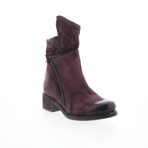 A.S. 98 Ibsen Womens Burgundy Leather Zipper Casual Dress Boots