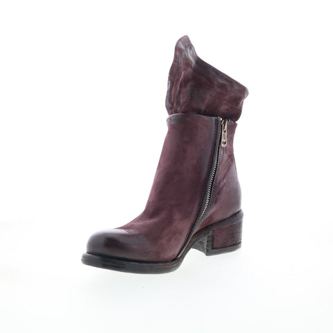 A.S. 98 Ibsen Womens Burgundy Leather Zipper Casual Dress Boots