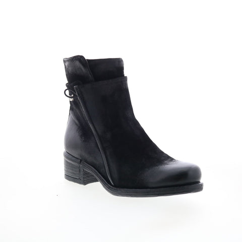 A.S. 98 Ibsen Womens Black Leather Zipper Casual Dress Boots