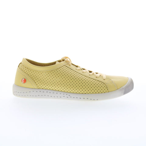 Softinos Ica ICA388SOF-047 Womens Yellow Leather Lifestyle Sneakers Shoes