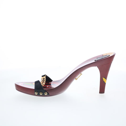 Ice Berg Prezzo ICE BERG 5 Womens Burgundy Leather Slip On Mules Heels Shoes