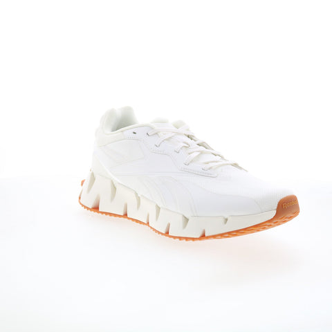 Reebok Zig Dynamica 4 Mens White Canvas Lace Up Lifestyle Sneakers Shoes