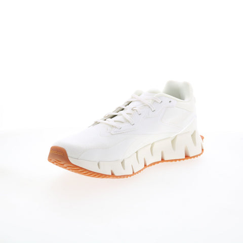 Reebok Zig Dynamica 4 Mens White Canvas Lace Up Lifestyle Sneakers Shoes