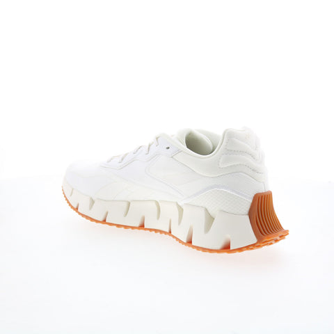 Reebok Zig Dynamica 4 Mens White Canvas Lace Up Lifestyle Sneakers Shoes
