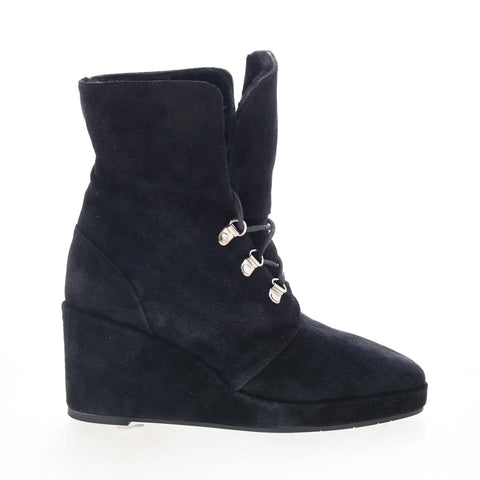Aquatalia Idana L479001 Womens Black Suede Lace Up Ankle & Booties Boots