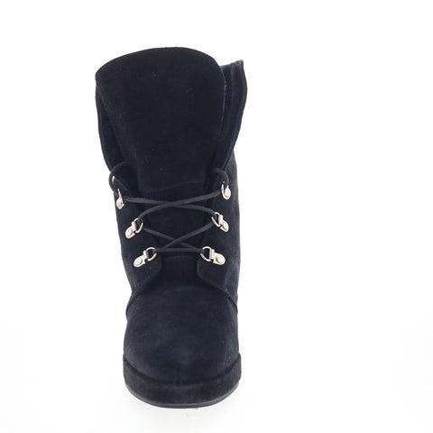 Aquatalia Idana L479001 Womens Black Suede Lace Up Ankle & Booties Boots
