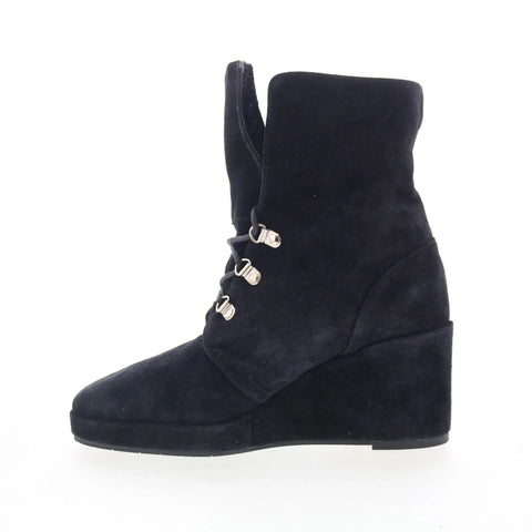 Aquatalia Idana L479001 Womens Black Suede Lace Up Ankle & Booties Boots