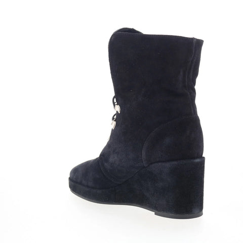 Aquatalia Idana L479001 Womens Black Suede Lace Up Ankle & Booties Boots