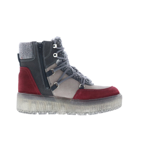 Bos. & Co. Ideal Womens Gray Suede Lace Up Casual Dress Boots