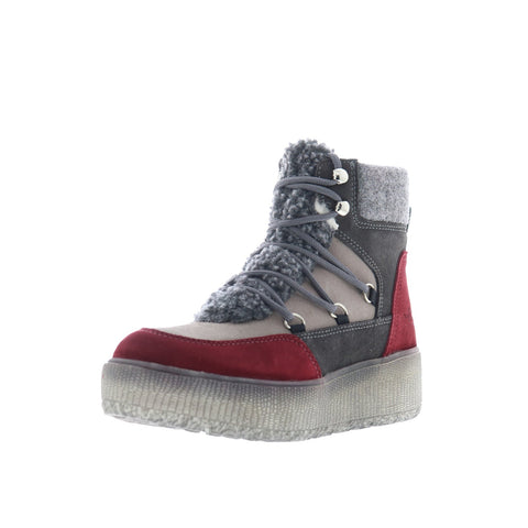 Bos. & Co. Ideal Womens Gray Suede Lace Up Casual Dress Boots