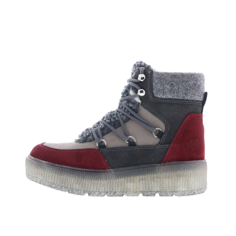 Bos. & Co. Ideal Womens Gray Suede Lace Up Casual Dress Boots