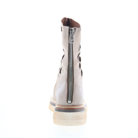 A.S. 98 Idelco Womens Beige Leather Zipper Casual Dress Boots