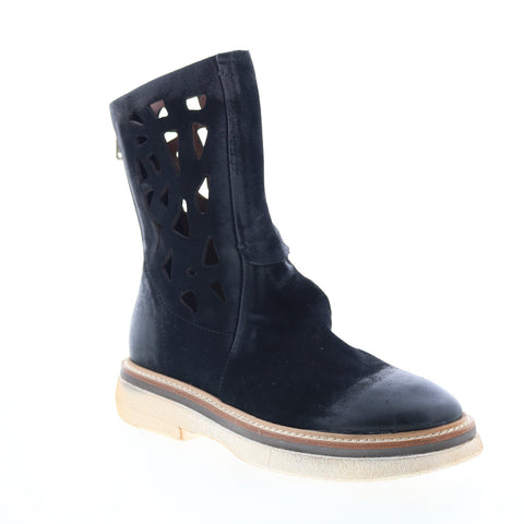 A.S. 98 Idelco Womens Black Leather Zipper Casual Dress Boots