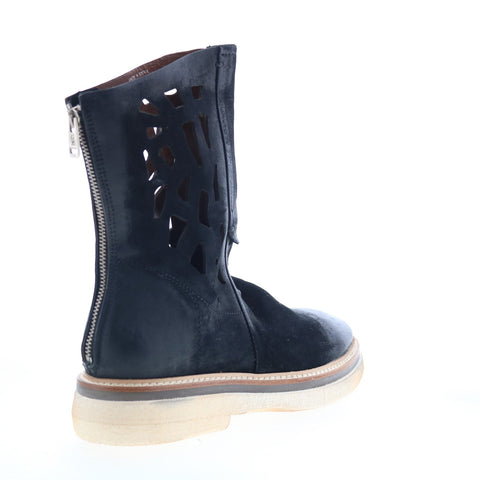 A.S. 98 Idelco Womens Black Leather Zipper Casual Dress Boots