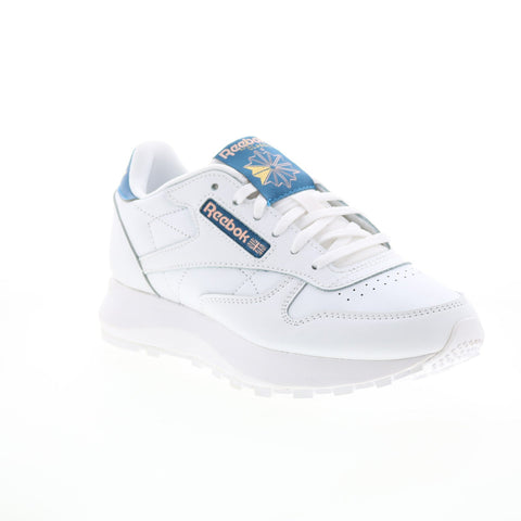 Reebok Classic Leather SP Womens White Leather Lace Up Lifestyle Sneakers Shoes