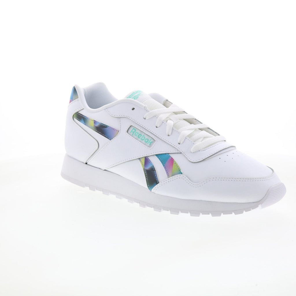 Reebok Glide Mens White Leather Lace Up Lifestyle Sneakers Shoes - Ruze ...