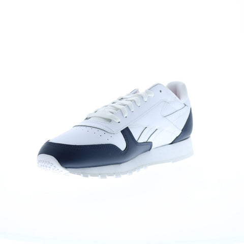 Reebok Classic Leather Mens White Leather Lace Up Lifestyle Sneakers Shoes