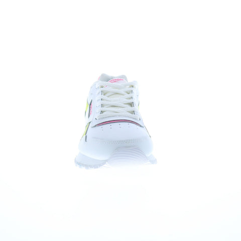 Reebok Glide Womens White Leather Lace Up Lifestyle Sneakers Shoes