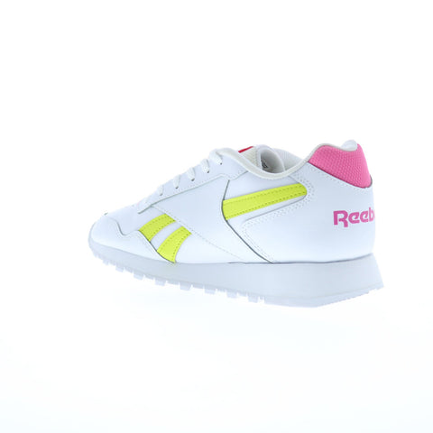 Reebok Glide Womens White Leather Lace Up Lifestyle Sneakers Shoes