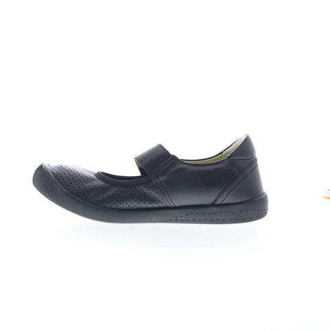 Softinos Iglu IGLU720SOF-010 Womens Black Leather Mary Jane Flats Shoes
