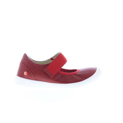 Softinos Iglu IGLU720SOF-011 Womens Red Leather Mary Jane Flats Shoes