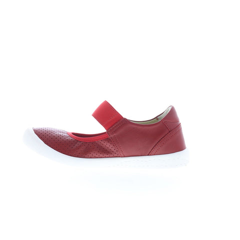 Softinos Iglu IGLU720SOF-011 Womens Red Leather Mary Jane Flats Shoes