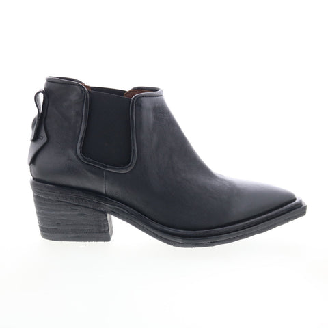 A.S. 98 Ilene Womens Black Leather Slip On Ankle & Booties Boots