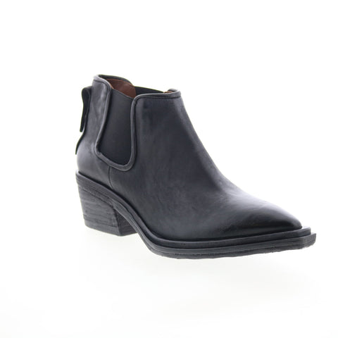 A.S. 98 Ilene Womens Black Leather Slip On Ankle & Booties Boots