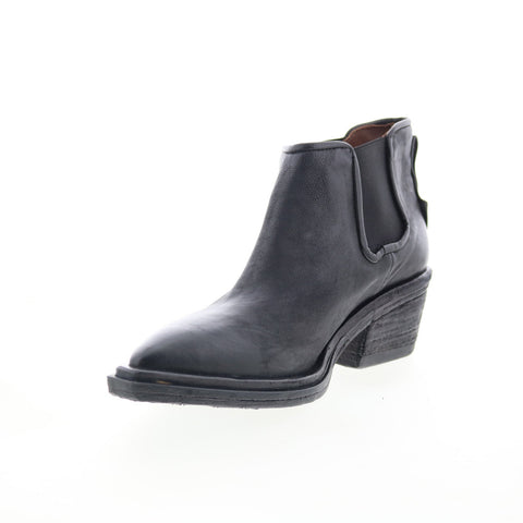 A.S. 98 Ilene Womens Black Leather Slip On Ankle & Booties Boots