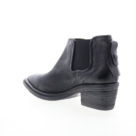 A.S. 98 Ilene Womens Black Leather Slip On Ankle & Booties Boots