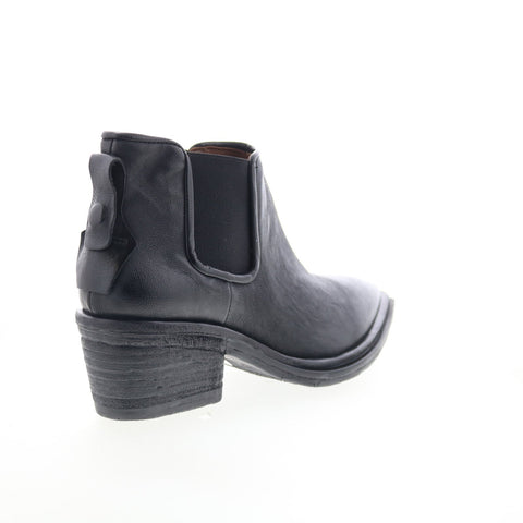 A.S. 98 Ilene Womens Black Leather Slip On Ankle & Booties Boots