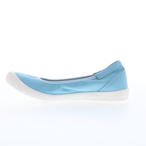 Softinos Ilmei ILMEI737SOF-002 Womens Blue Leather Ballet Flats Shoes