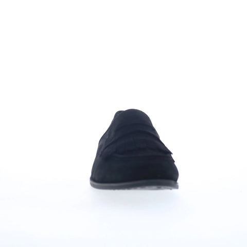 Miz Mooz Ilona Womens Black Suede Slip On Loafer Flats Shoes