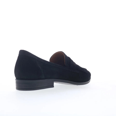 Miz Mooz Ilona Womens Black Suede Slip On Loafer Flats Shoes