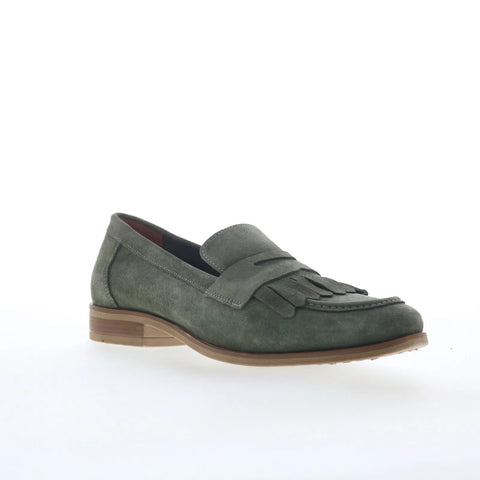 Miz Mooz Ilona Womens Green Suede Slip On Loafer Flats Shoes