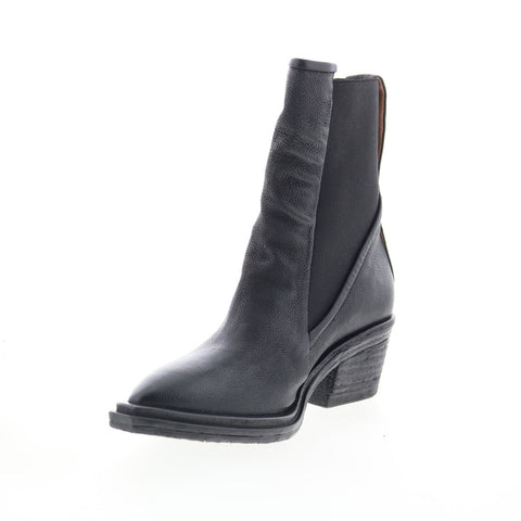 A.S. 98 Imogene Womens Black Leather Slip On Ankle & Booties Boots