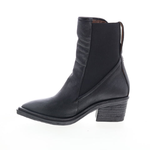 A.S. 98 Imogene Womens Black Leather Slip On Ankle & Booties Boots